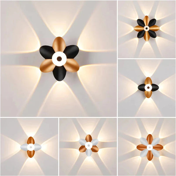 Axyaa Modern Lotus-Shaped LED Wall Lights for Stairs, Bedside, and Aisle Decor