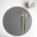 Axyaa Round PU Leather Placemats & Coaster Set for Kitchen and Coffee Shop