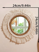 Boho Tassel Macrame Mirror Wall Hanging by Axyaa