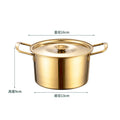 Axyaa Stainless Steel Gold Saucepan with Cover, Induction Cooker Compatible
