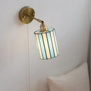 Axyaa Blue and White Glass LED Wall Light for Children's Room and Stairs