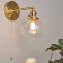 Axyaa Nordic LED Wall Light Fixture Clear Glass Rotating Bedside Lamp