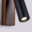 Axyaa Wabi Sabi LED Wall Sconce Lamp, Black Travertine Stone, Up & Down Light