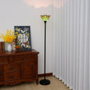 Axyaa Stained Glass Torchiere Floor Lamp Antique Industrial Style Standing Light