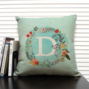 Axyaa 26 Letter Design Linen Sofa Cushion Cover 45x45cm Pillow Case for Bedroom & Living Room