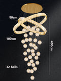 Axyaa Crystal Chandelier Stair Pendant Lamp Living Room Interior Lighting