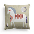 Axyaa European Beige Flag Pillow Cover - 45x45, British Style, Mediterranean Influence