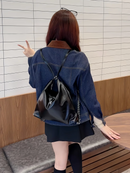 Axyaa Black Leather Multi-Purpose Shoulder Bag - Stylish College Commuter Handbag
