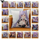 Axyaa Keqing Anime Cushion Cover Pillow Case for Home Sofa Bed Decor