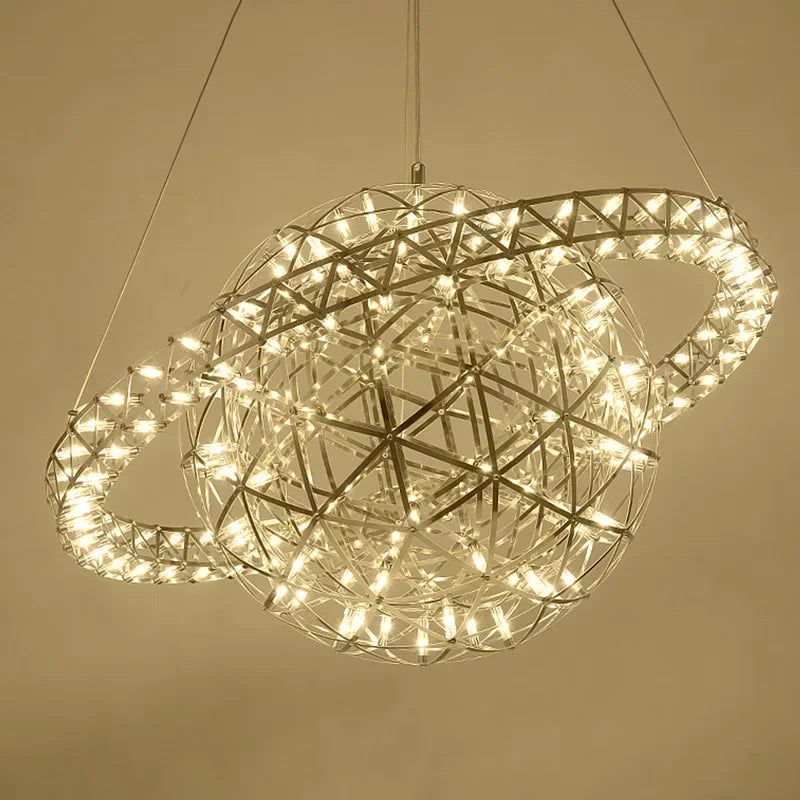 Axyaa Nordic Star Spark Chandelier, Stainless Steel LED Home Lighting