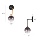 Axyaa Gray Glass Ball Wall Lamp 14.5" - Modern Lighting Fixture for Restaurant, Hotel, Aisles