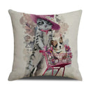 Axyaa Pug Pets Pattern Sofa Cushion Cover Home Decor Pillowcase Linen Cartoon