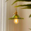 Axyaa Retro Copper Glass LED Pendant Light for Bedroom & Dining Room