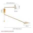 Axyaa Copper Swing Arm Wall Lamp Double Head LED E27 Gold/Black/White - Bedroom Sofas