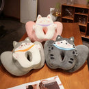 Axyaa Cat Nap Plush Pillow for Office or Classroom Desk Napping