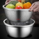 Axya 304 Stainless Steel Kitchen Drainage Basket - Food Grade Vegetable Washing Basin