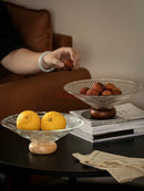 Axyaa Crystal Fruit Tray Living Room Candy Plate Snack Tray Glass Fruit Basin