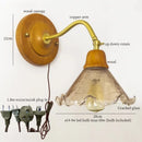 Axyaa Vintage Copper Wall Lights with Cracked Glass - LED Fixture for Bedroom, Bathroom & Living Room