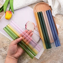 Axyaa Glass Straws Set for Boba Bubble Tea Smoothies Cocktails