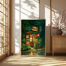 Axyaa Anime Cafe Street Scene Canvas Poster Ghibli Style Wall Art Print
