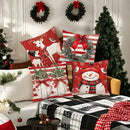 Axyaa Snowman Fawn Print Pillowcase Set - Festive Home Decor & Gift