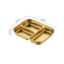 Axyaa Stainless Steel Divided Tray Dinner Plates for Restaurant Tableware Snack Dish