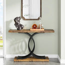 Axyaa Geometric Frame Brown Console Table
