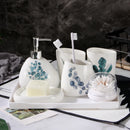 Axya Nordic Ceramic Bathroom Set: Soap Dispenser, Toothbrush Holder, Tumbler, Soap Dish