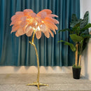 Axyaa Ostrich Feather Nordic Floor Lamp Gold Resin Tripot Luminaire