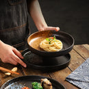 Axyaa 8-inch Ceramic Disc Plate: Modern Western Food & Pasta Dish for Dining