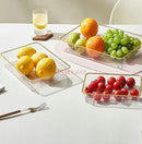 Axyaa Rectangular Plastic Fruit Tray for Home, Living Room, Tea Cup & Dim Sum.
