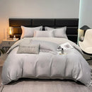 Axyaa Jacquard Quilt Cover Set - Breathable Tencel Satin, Double Bed