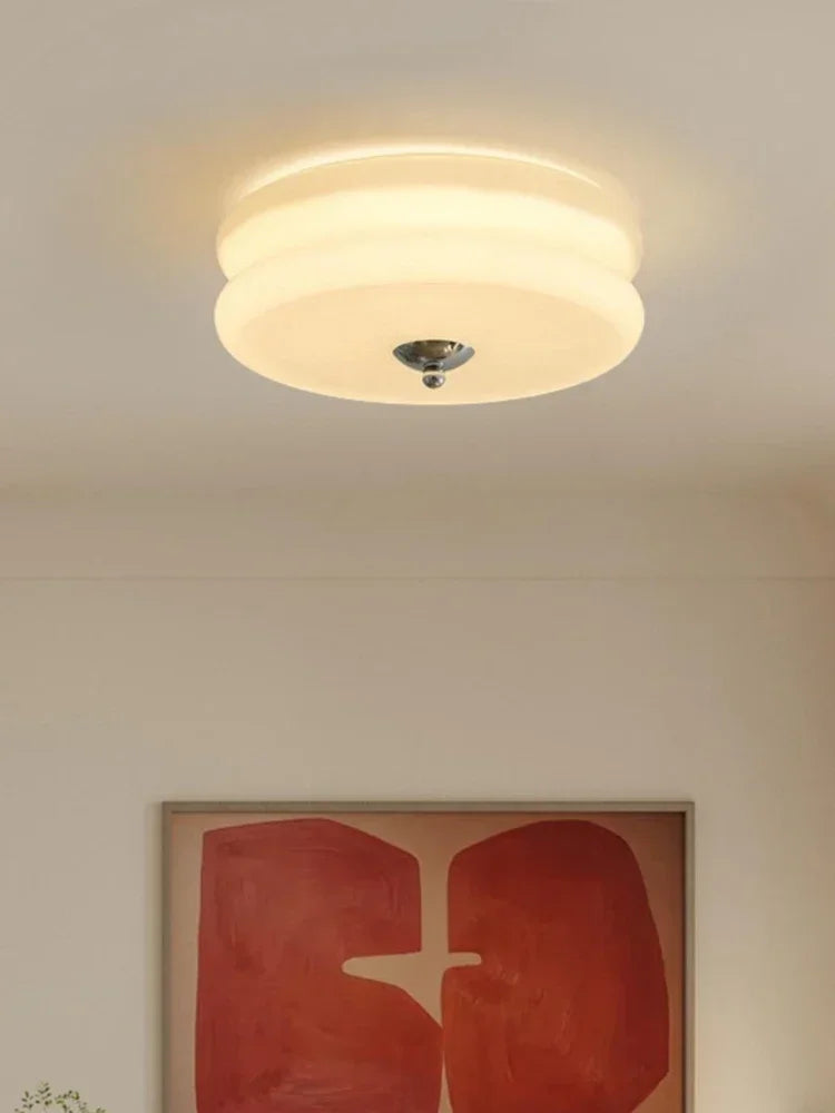 Axyaa White Yellow Glass Led Ceiling Chandelier Modern Vintage Retro Pendant Lights