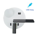 Axyaa LED Reading Wall Light with USB Charging, Wireless Sconce, Switch Bedside Lamp