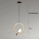 Axyaa Magpie LED Pendant Lamp: Minimalist Circular Lighting for Living Room, Bedroom, and Kitchen