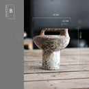 Axyaa Rough Pottery Vase Vintage Handmade Dried Flowers Zen Arrangement