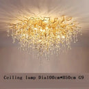 Axyaa Gold Crystal Ceiling Chandelier for Living Room Bedroom Elegant Tree Branch Pendant Light