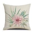 Axyaa Cactus Series Green Plant Printed 45*45cm Cushion Cover - Simple Style Square Pillowcase