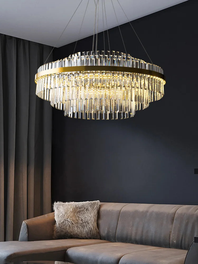 Axyaa Crystal Ceiling Chandelier for Luxe Living Spaces