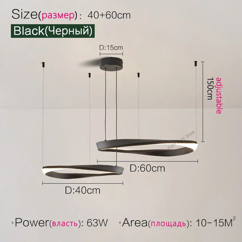 Axyaa Nordic Pendant Chandelier Ring Lamp for Modern Dining Room and Bedroom