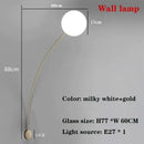 Axyaa Curved Iron Wall Lamp with White Glass Ball - Home Decoration Lighting