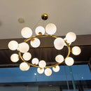 Axyaa Glass Ball Scandinavia Ring Chandelier Pendant Lamp - Living Dining Room Highlight