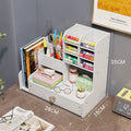 Axyaa Wooden Desk Organizer Shelf Pen Pencil Holder Stationery Office Storage Box