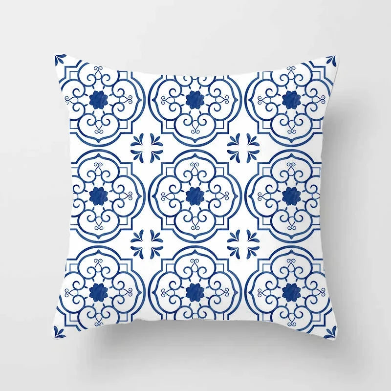 Axyaa Blue Mandala Pattern Pillow Case 45*45cm
