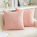 Axyaa Polyester Cushion Cover Stripe Pillow White Beige Pink Solid Color Home Decor