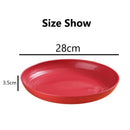 Axyaa Round Wheat Straw Plates Set for Dining & Microwave - Unbreakable & Stackable