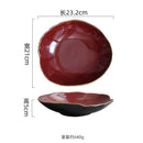 Axyaa Flame-Killed Ceramic Irregular Plate Restaurant Sushi Salad Pasta Molecular Cuisine Tableware