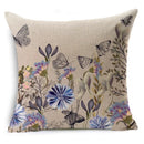 Axyaa Linen Butterfly Cushion Cover 45x45cm - Decorative Pillow Case for Sofa & Bed