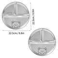 Axyaa 304 Stainless Steel Round Dinner Plate 3 Compartments Stackable Fruit Salad Plates