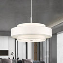 Axyaa Modern Three-Layer Fabric Chandelier for Living Room, Bedroom, and Hotel Lighting